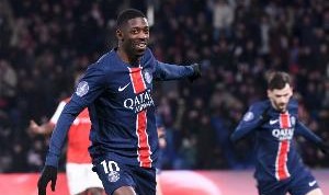 登贝莱连续5场欧冠比赛参与进球，职业生涯首次做到这一点